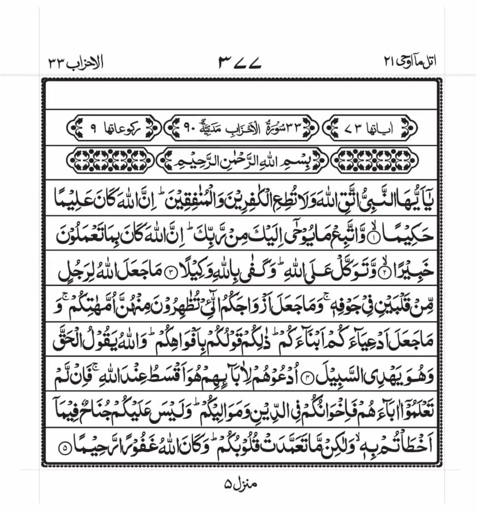 Surah Ahzab PDF Read Online 1