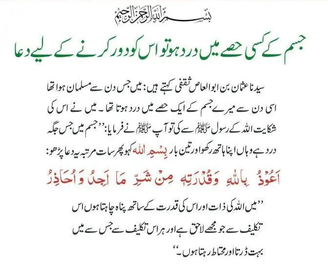 Dua for Pain Relief with Urdu Translation